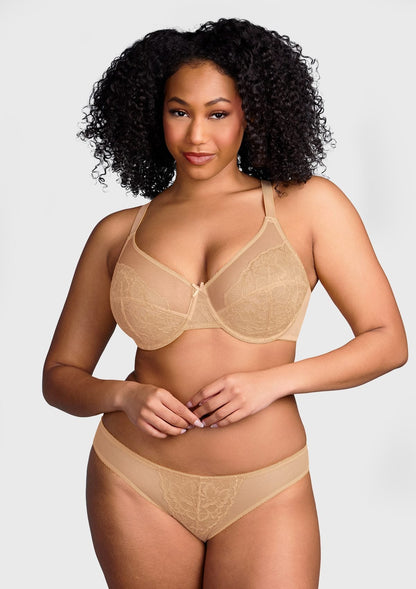 Enchante Lace Unlined Full Coverage Underwire Bra