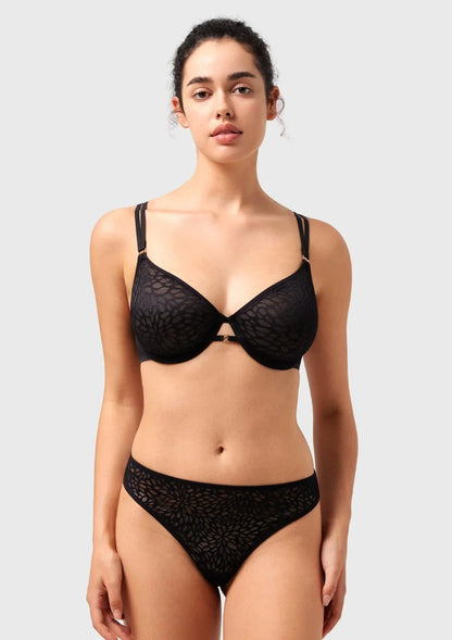 HSIA Vine Sexy Underwire Half-Cup Bra with Sheer Single-Layer Lace