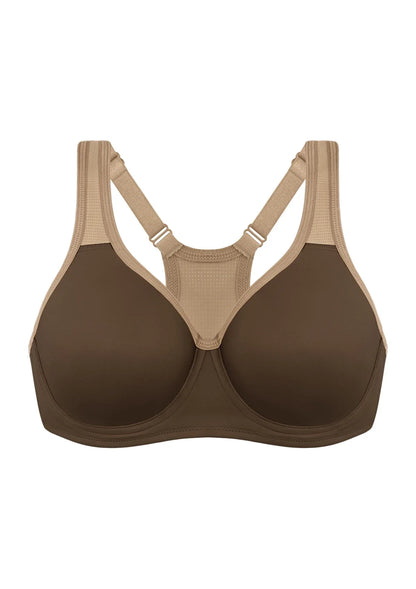 ComfyArc Unlined Outside Underwire Racerback Sports Bra