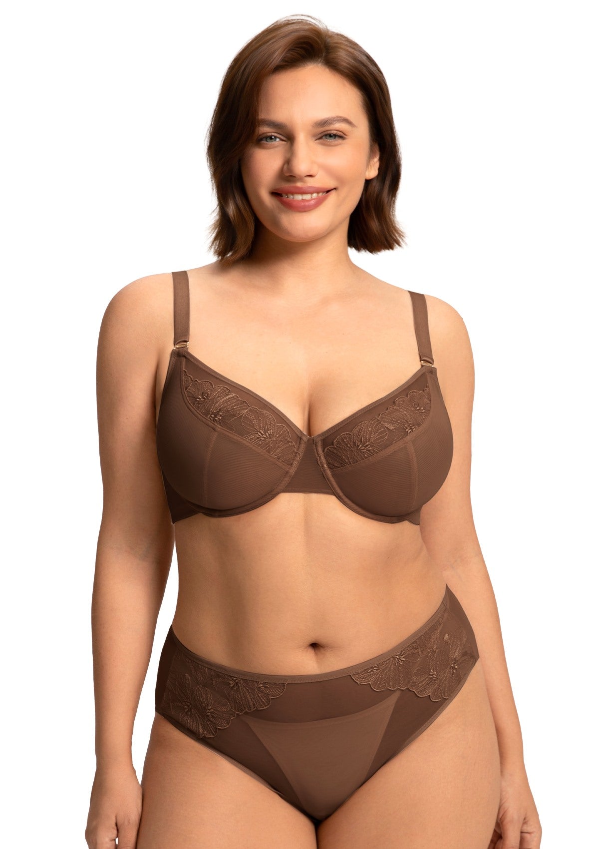 HSIA Yumi Unlined Sheer Embroidery Lace Full Coverage Bra Elegant Sculpting Support