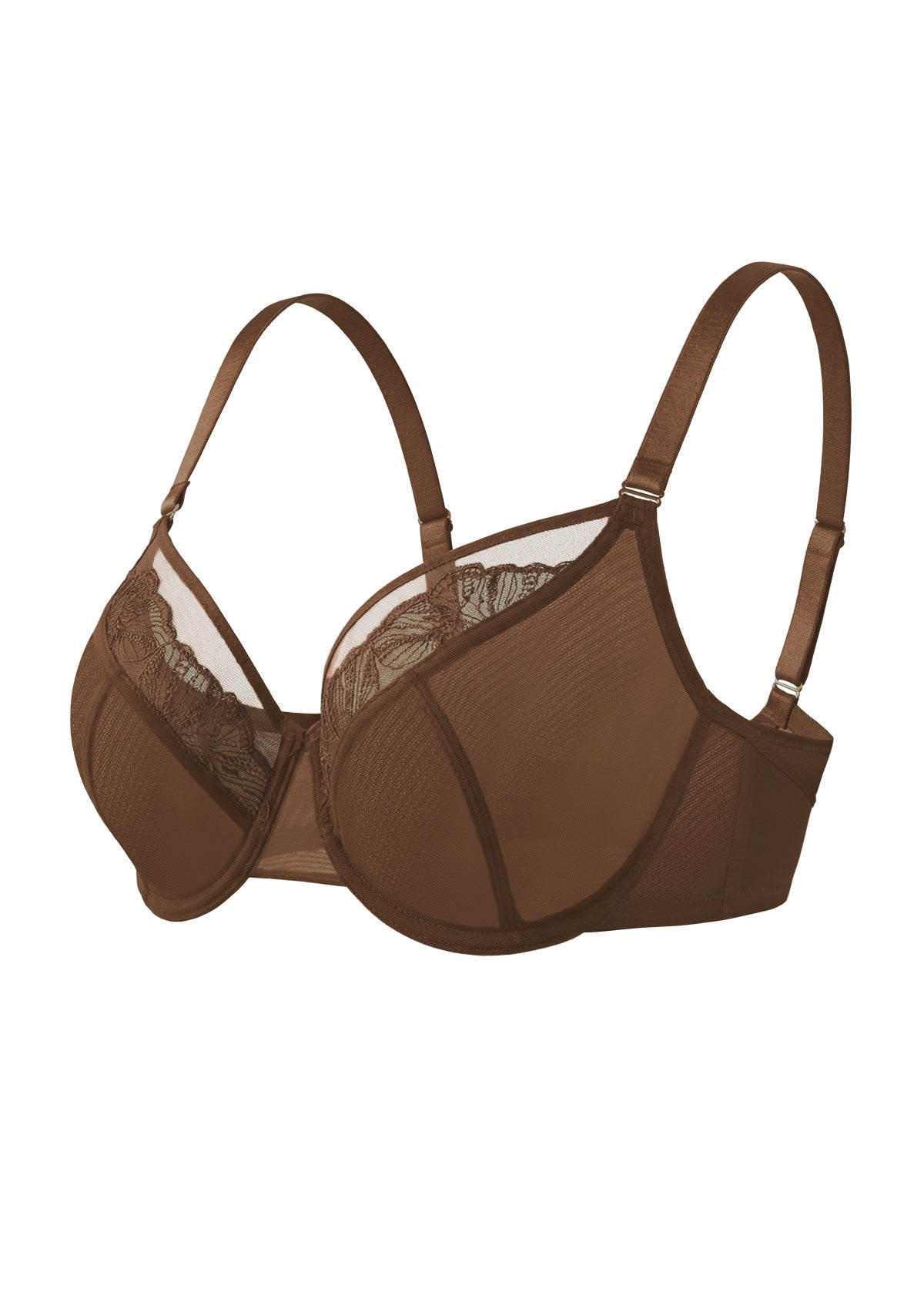 HSIA Yumi Unlined Sheer Embroidery Lace Full Coverage Bra Elegant Sculpting Support