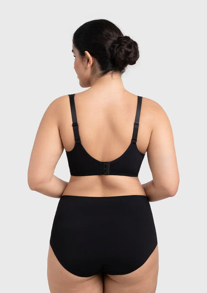 HSIA Alina Full Coverage Underwire Bra Plus Size Supportive Unlined Adjustable Strap Comfort Fit T-Shirt Style