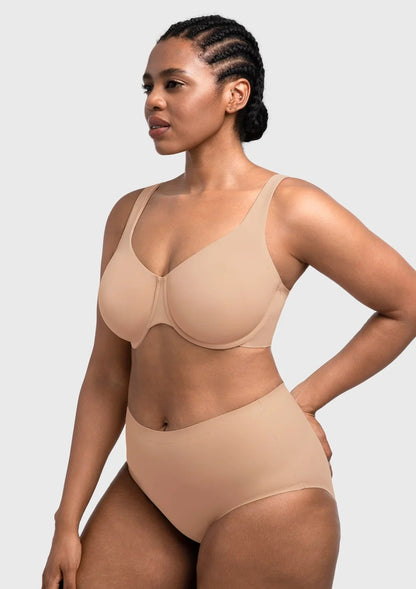 Full Coverage Plus Size T-Shirt Bra with Silky Satin Feel