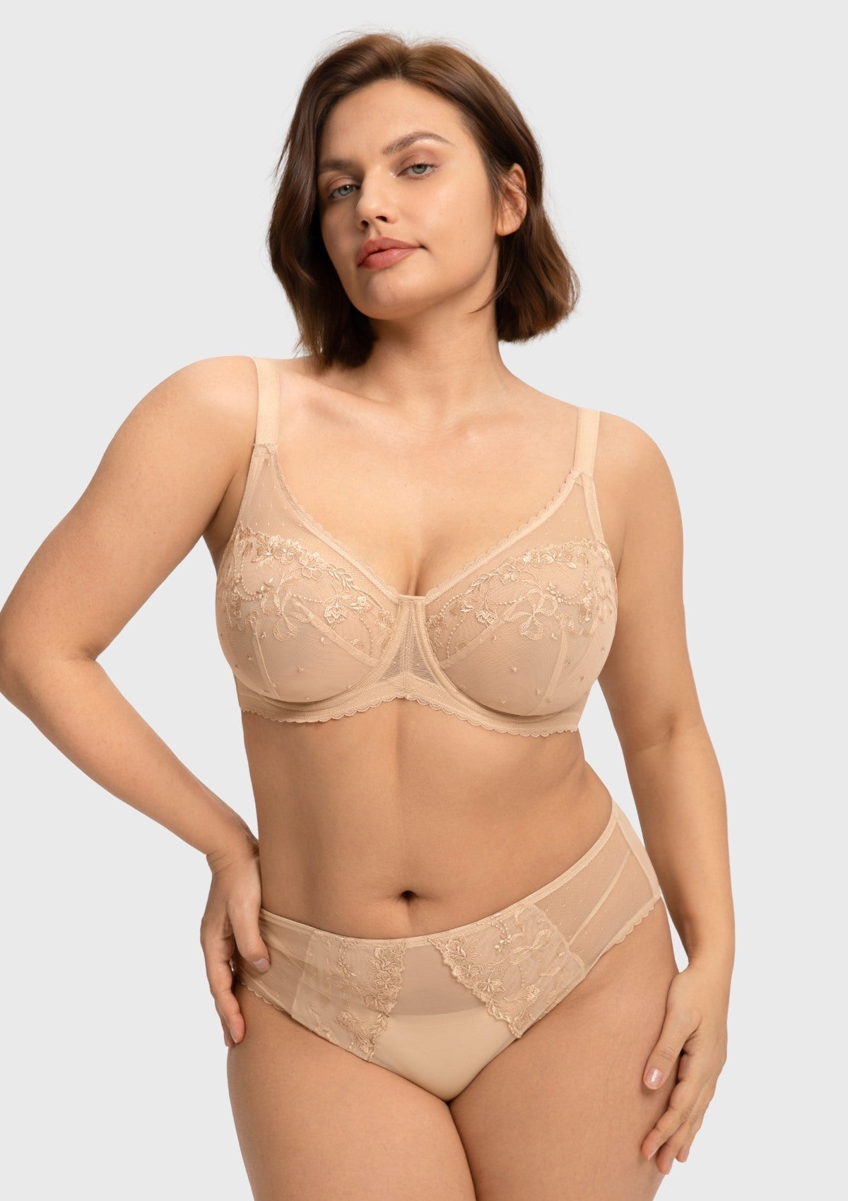 Ophelia Embroidered Lace Full Coverage Unlined Bra