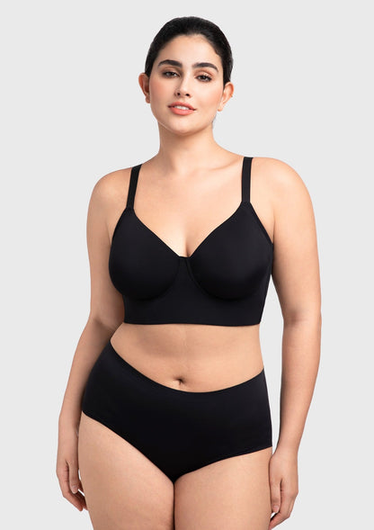 HSIA Delia Plus Size Lightly Padded Seamless Full Coverage Underwire Longline T-Shirt Bra for Fuller Bust