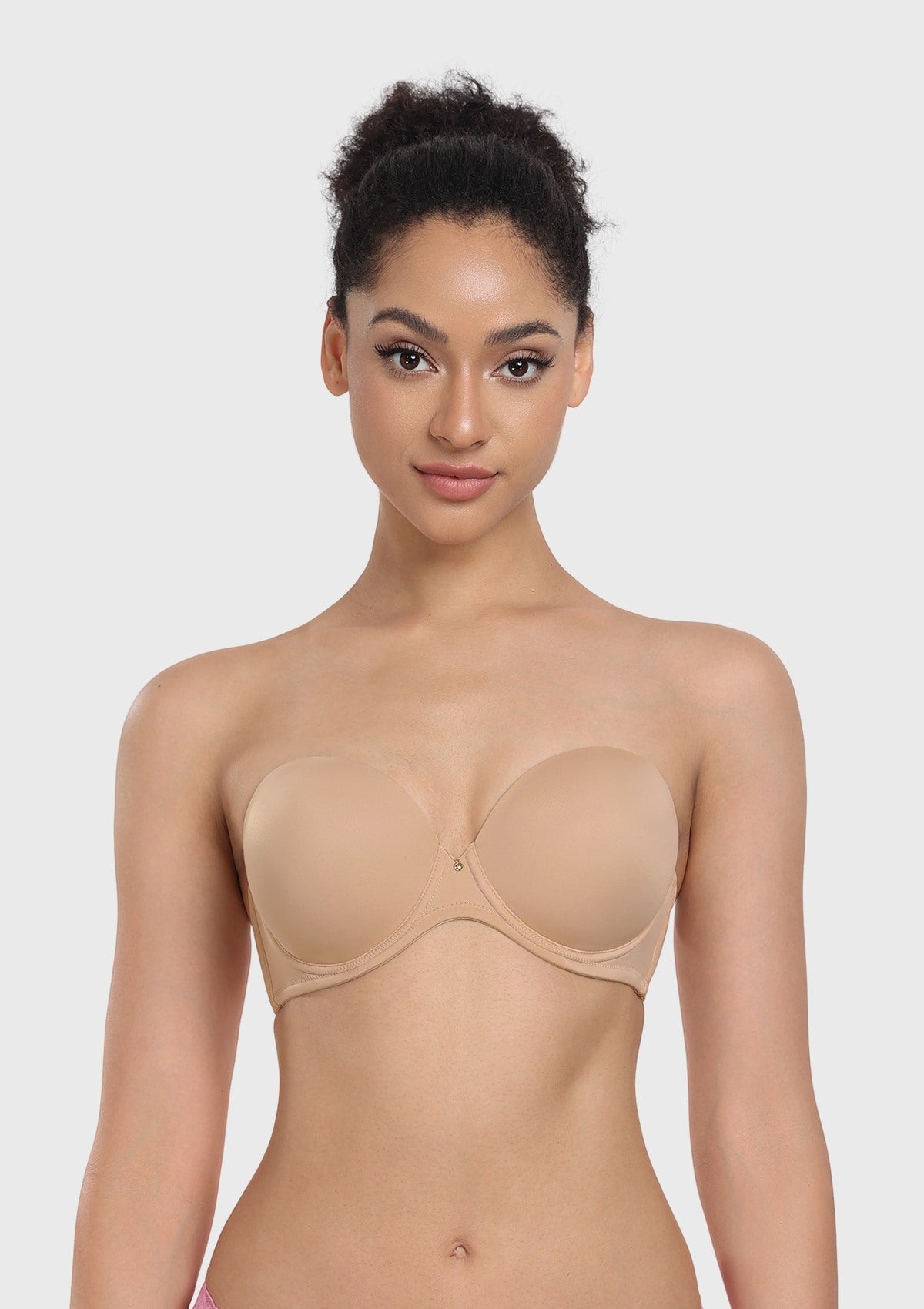 Seamless Lightly Lined Full Coverage Underwire Strapless Bra
