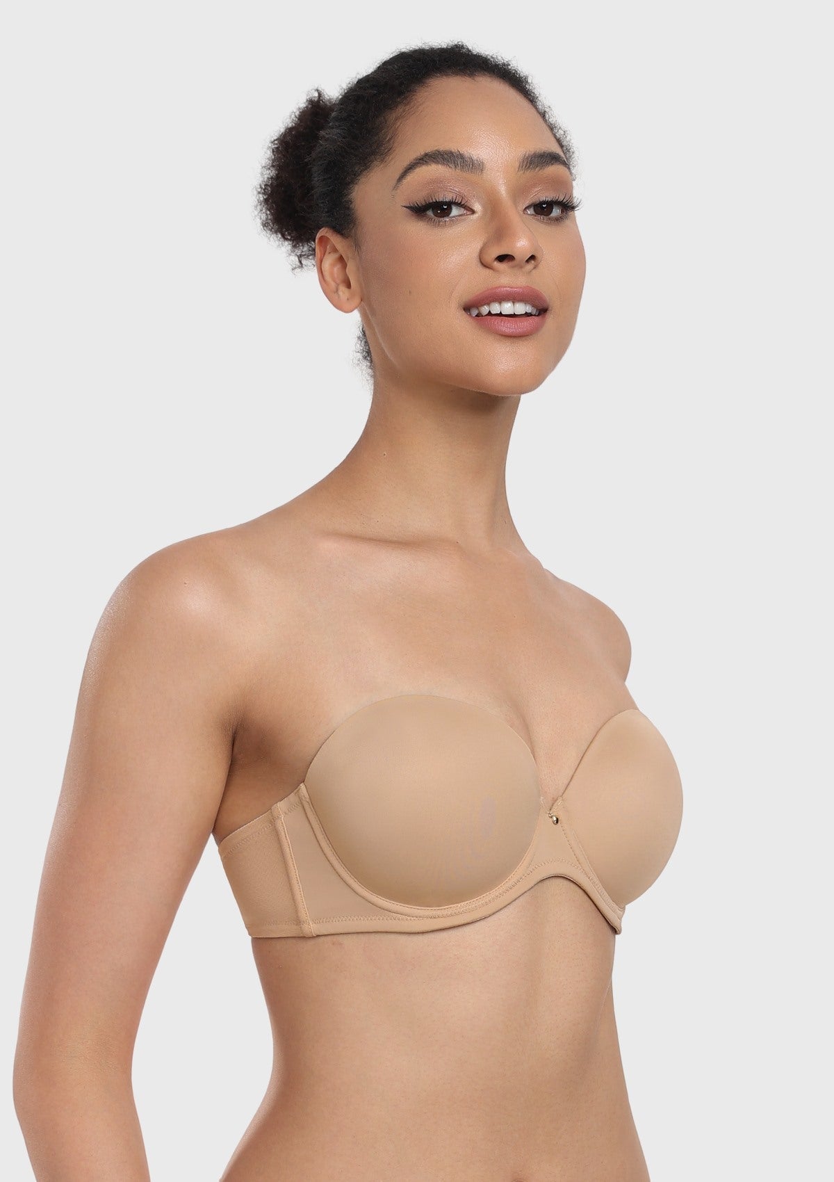 Seamless Lightly Lined Full Coverage Underwire Strapless Bra